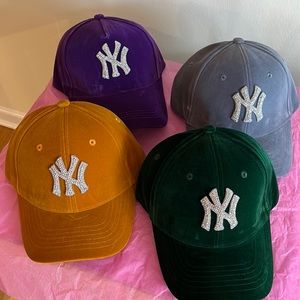 NY BLING Velvet Baseball Cap